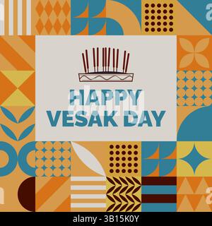 Geometric Vesak Day Background vector Stock Vector