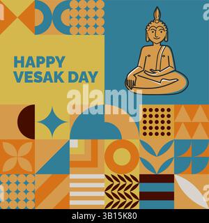Geometric Vesak Day Background vector Stock Vector