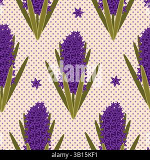 Hyacinth Flowers With Olive Leaves Stock Vector