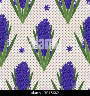 Hyacinth Flowers With Olive Leaves Stock Vector