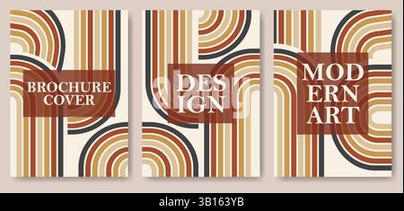 Abstract geometric minimalism for banner collection. Brochure cover design template set. Abstract elements Stock Vector