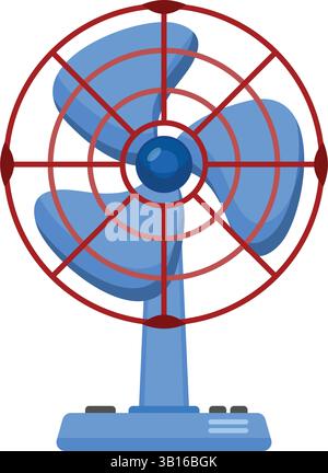 Electric fan icon in flat style. Propeller vector illustration on isolated background. Cooler sign business concept. Stock Vector