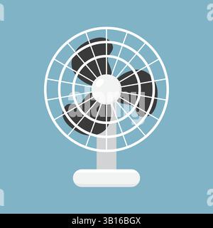 Electric fan icon in flat style. Propeller vector illustration on isolated background. Cooler sign business concept. Stock Vector