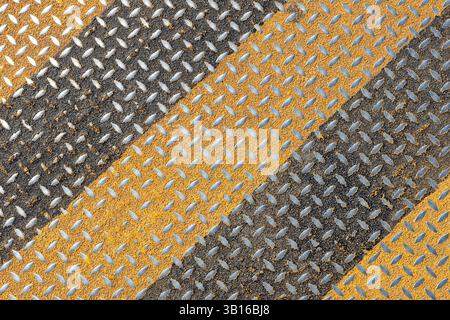 Diagonal Striped Metal Plate with Industrial Texture Stock Photo