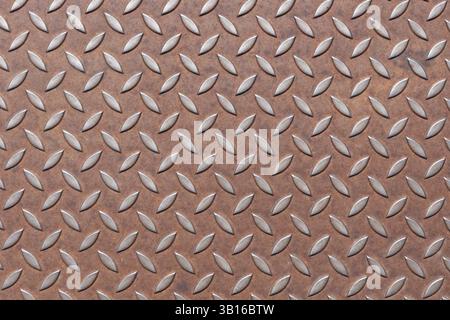 Rust Colored Diamond Plate Steel Texture Stock Photo