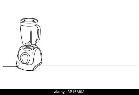 Blender Smoothie Maker Food Processor continuous one line art drawing Stock Vector