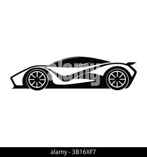 Sport car vector icon. Sleek black modern automobile logo isolated on white background Stock Vector