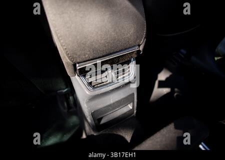 The car's ventilation system is full of dust. Health danger to those in the car. Stock Photo