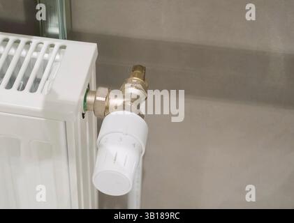 temperature regulator of the heating system in a private house. Stock Photo