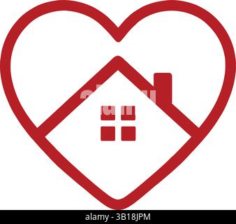 Heart Shaped Home Symbol Vector Stock Vector