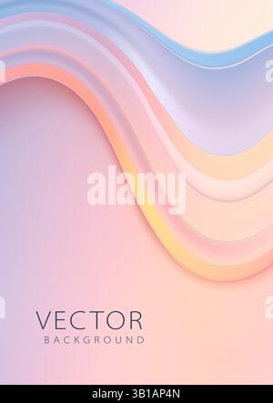 An Abstract Wave Background Illustrated in Soft Pastel Colors Ideal for Various Creative Projects Stock Vector