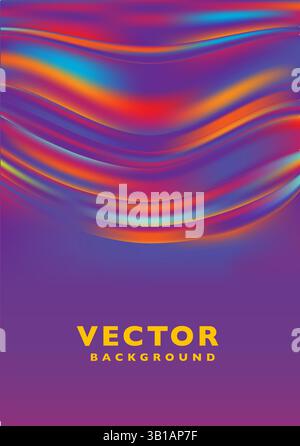 A Vibrant and Colorful Abstract Vector Background Featuring Unique Wave Patterns Full of Energy Stock Vector