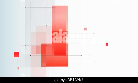 This artwork showcases an Abstract Red Geometric Composition featuring Lines and Shapes Stock Vector