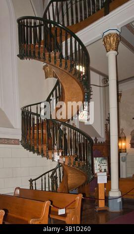 The famous Spiral Staircase in the Loretto Chapel in Santa Fe, New ...
