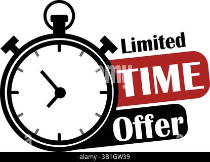 Limited Time Offer Vector Design with clock Stock Vector