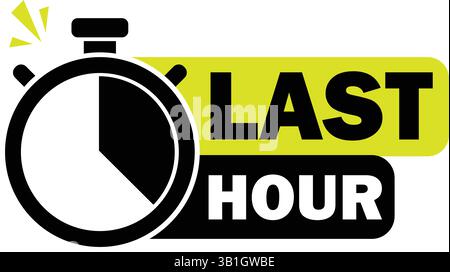 Last day hour countdown for promotion sale or new opening Stock Vector