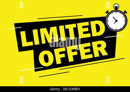 Limited Time Offer Vector Design with clock Stock Vector