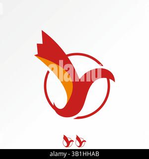 Logo design graphic concept creative premium vector stock image top sell swan heron flaying bird wildlife fauna avian nature animal peaceful swimming Stock Vector