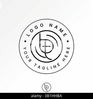 Logo design graphic concept creative premium vector stock image top sell initial BT TB font line connected monogram to typography tech business brand Stock Vector