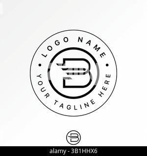 Logo design graphic concept creative premium vector stock image top sell initial B DD font line fast strip speed monogram typography sport tech brand Stock Vector