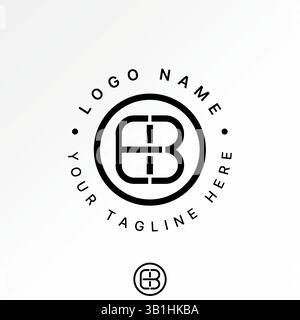 Logo design graphic concept creative premium vector stock image top sell initial EB font line cut monogram typography business media sport tech brand Stock Vector