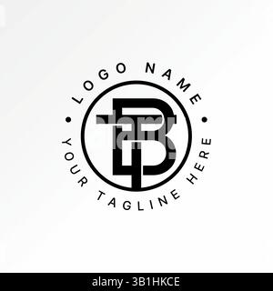 Logo design graphic concept creative premium vector stock image top sell initial BT TB font connect cut sport tech control typography monogram brand Stock Vector