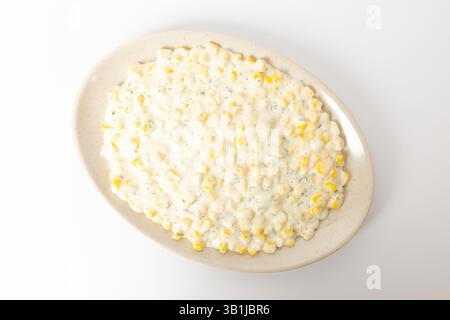 Corn Cheese on a White Background Stock Photo