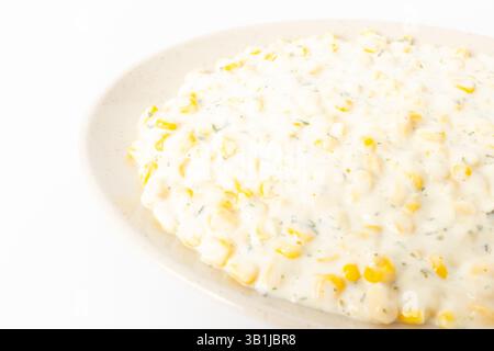 Corn Cheese on a White Background Stock Photo