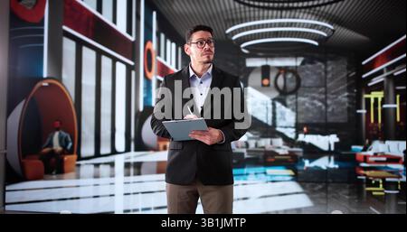 Hotel Manager In The Lobby Entrepreneur Business Man Stock Photo