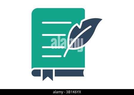 Quill icon. solid icon style. icon related to law and justice. law elements vector illustration Stock Vector
