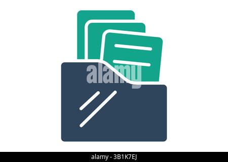 Archive icon. solid icon style. icon related to law and justice. law elements vector illustration Stock Vector