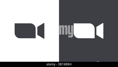 Icon Videocall set. Conversation concept. Chat buttons. Video conference. Vector illustration isolated on black and white background. Flat style Stock Vector