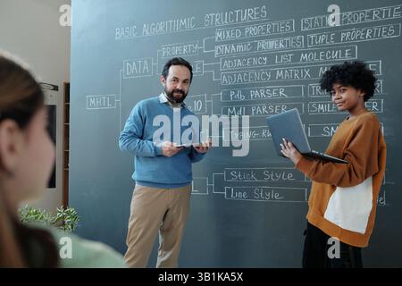 Discussing Algorithmic Structures in Classroom Setting Stock Photo