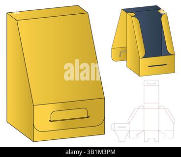 Box Packaging Dieline Blueprint Template Stock Vector