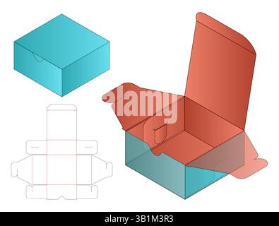 Foldable Packaging Box Dieline Template Stock Vector