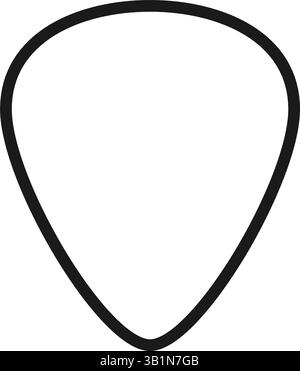 Guitar pick shape icon. Plectrum sign. Tringle plastic guitar pick symbol. Music mediator line icon. Design element. Vector illustration isolated on Stock Vector