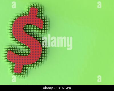 Dollar sign on green background, computer-generated illustration Stock Photo