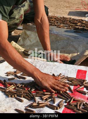 Democratic Karen Buddhist Army (DKBA) attend a ceremony to mark the ...