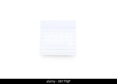 White sticky note stickers stuck on white background Stock Photo