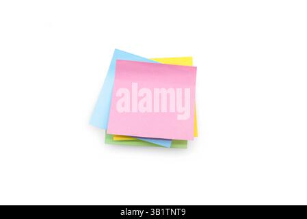 Sticky note stickers on white background Stock Photo