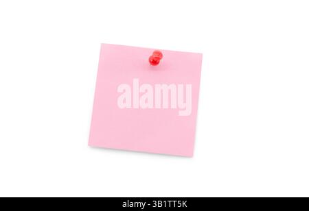 Pinned pink sticky note sticker Stock Photo