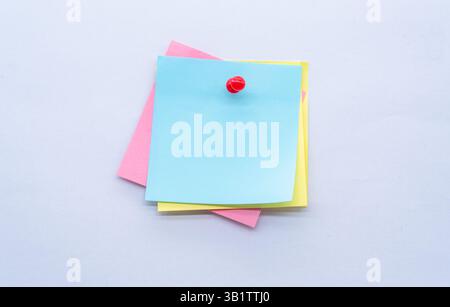 Pinned blue sticky note sticker Stock Photo