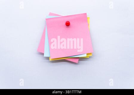 Pinned pink sticky note sticker Stock Photo