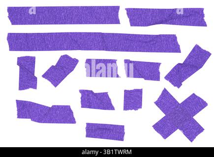 A set of purple tape elements Stock Photo