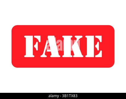 Fake stamp symbol, label sticker sign button, text banner vector illustration . Stock Vector