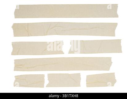 Beige crinkled masking tape strips Stock Photo