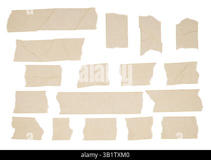 Beige crinkled masking tape strips Stock Photo