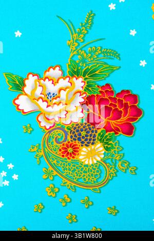 Thai traditional style fabric textile for background. Stock Photo