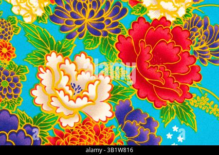 Thai traditional style fabric textile for background. Stock Photo
