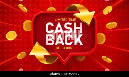Cashback icon. Cashback or money back label. Vector illustration Stock Vector